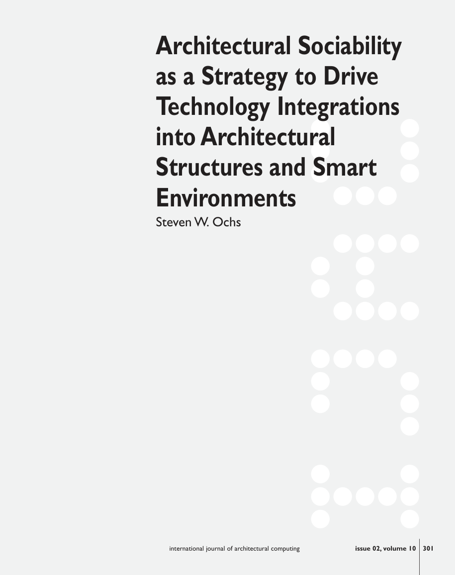 Architectural Sociability · journal title page