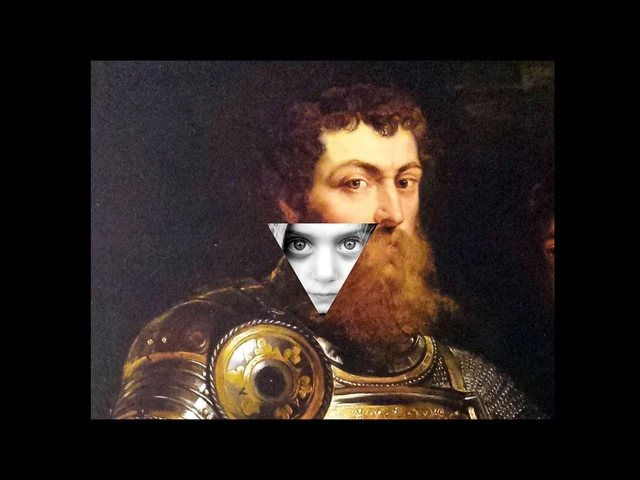 Portrait with a triangular collage