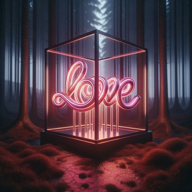 Pink script cube