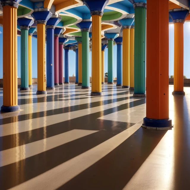Colorful colonnade
